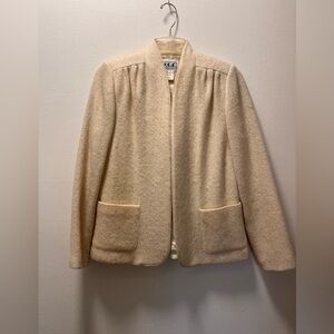 West Coast Connection (WCC) Retro Academia Wool Blazer, Sz 7-8, Winter White